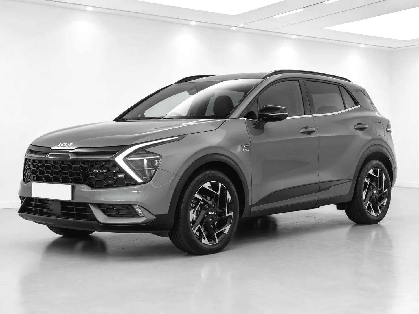 2026 Kia Sportage GT-Line S HEV AWD in a white LED showroom