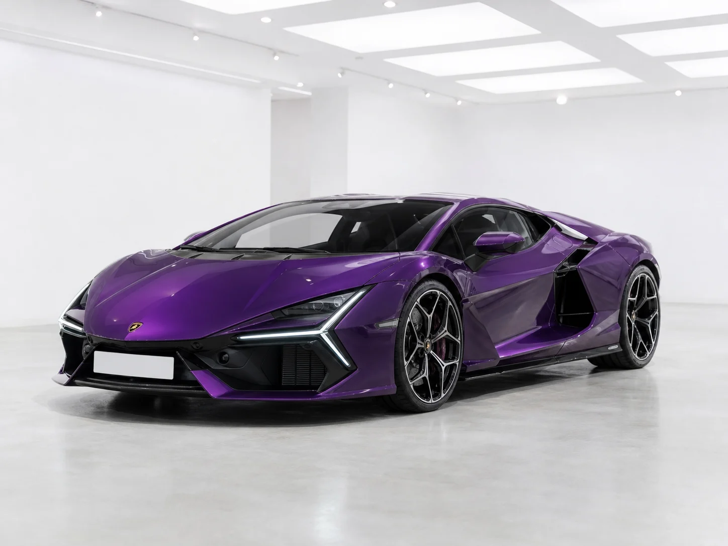 2026 Lamborghini Revuelto V12 HPEV in a white LED showroom
