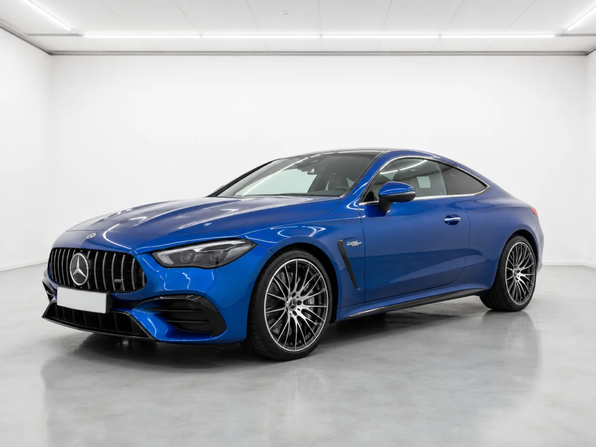 2026 Mercedes-AMG CLE 53 4MATIC+ Premium Plus in a white LED showroom