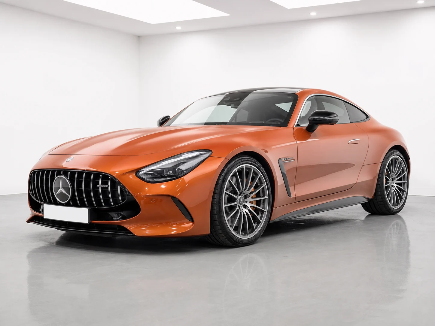 2026 Mercedes-AMG GT 63 Coupe 4MATIC+ Premium Plus in a white LED showroom