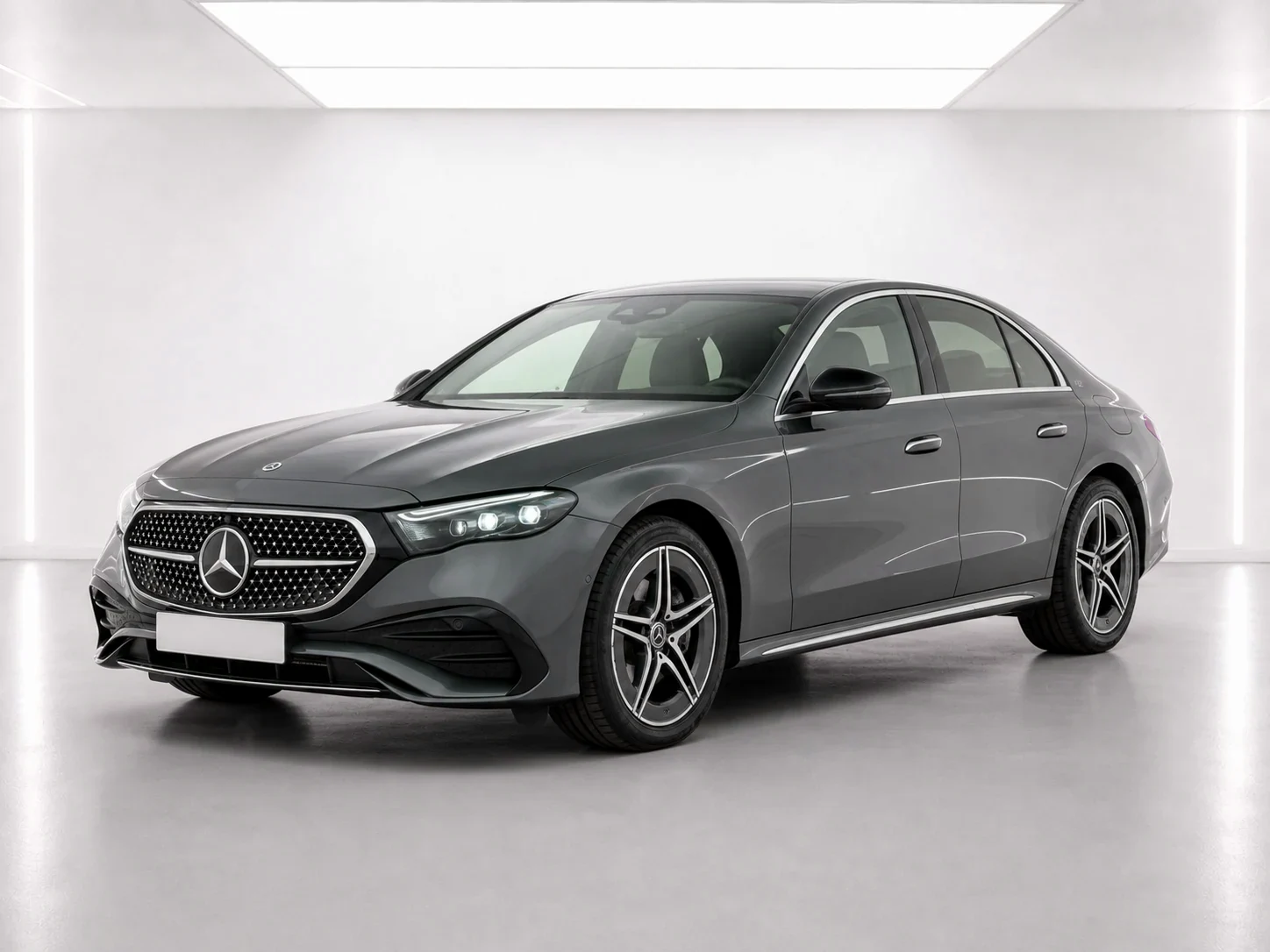 2026 Mercedes-Benz E-Class E 300 e AMG Line Premium 9G-TRONIC in a white LED showroom
