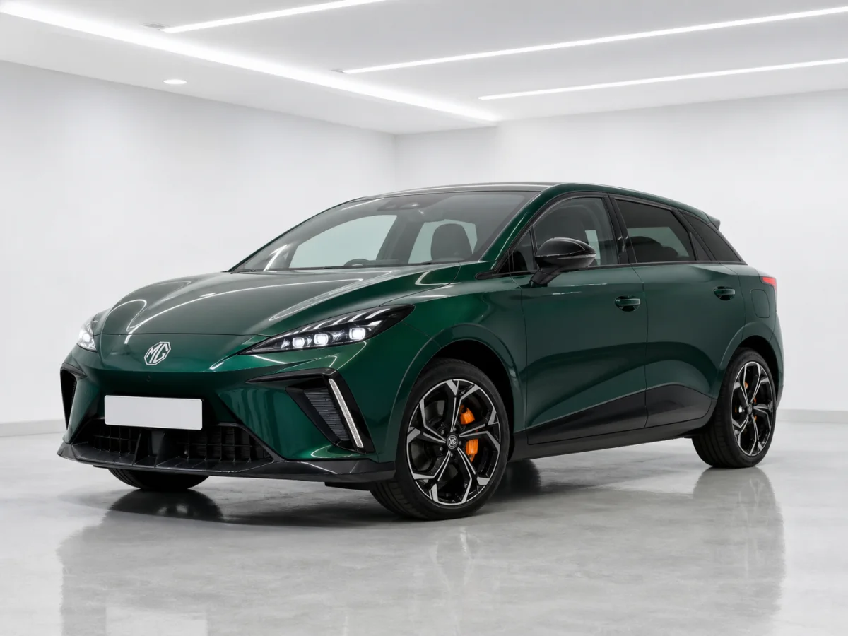 2026 MG MG4 EV XPOWER in a white LED showroom