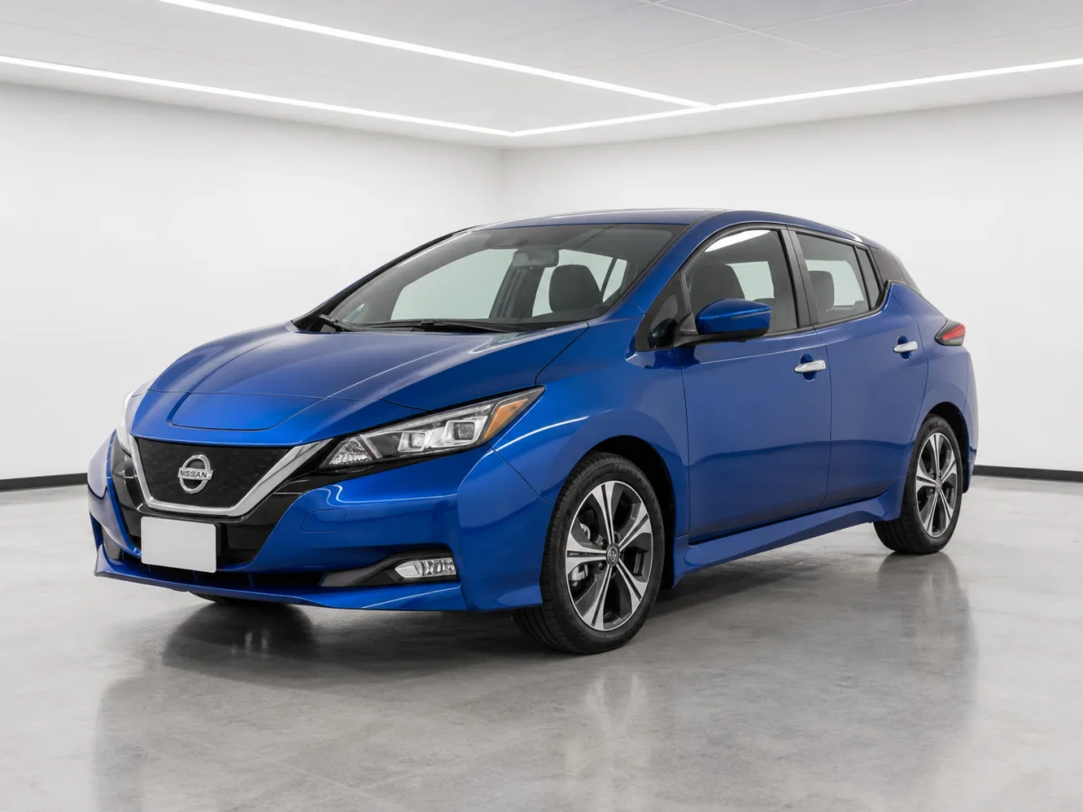 2025 Nissan Leaf Engage in a white LED showroom