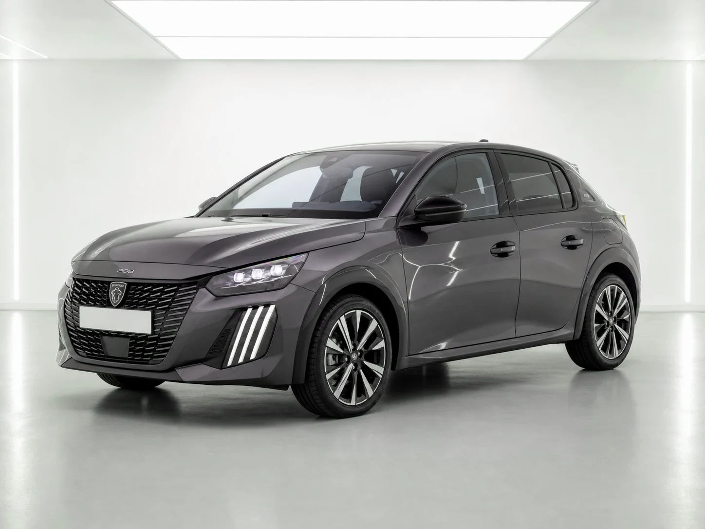 2026 Peugeot 208 GT Hybrid 145 in a white LED showroom