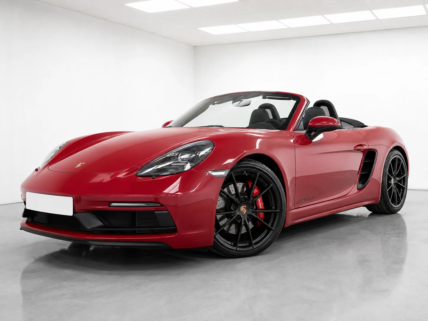 2026 Porsche 718 Boxster GTS 4.0 PDK in a white LED showroom