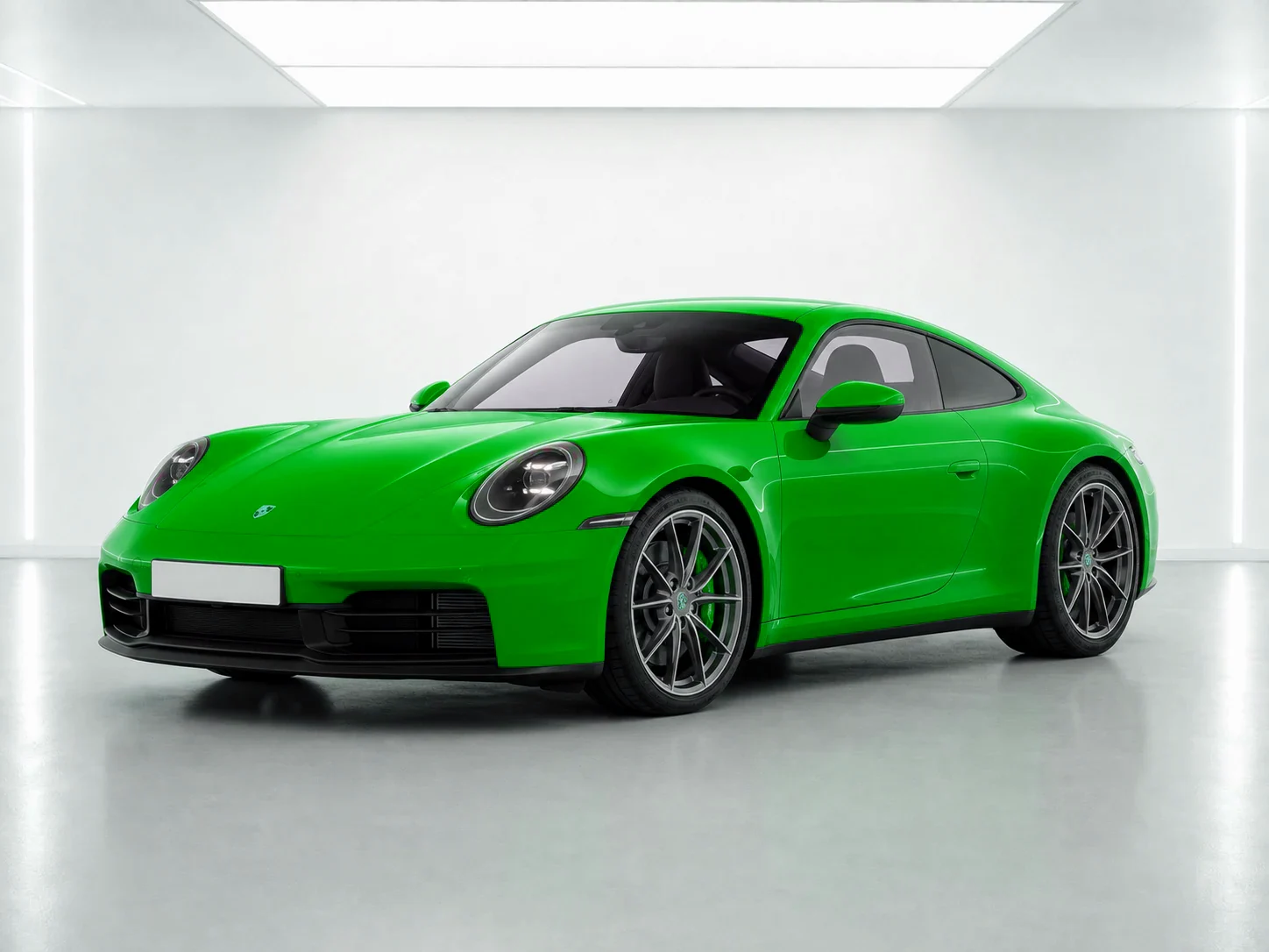 2026 Porsche 911 Carrera PDK in a white LED showroom