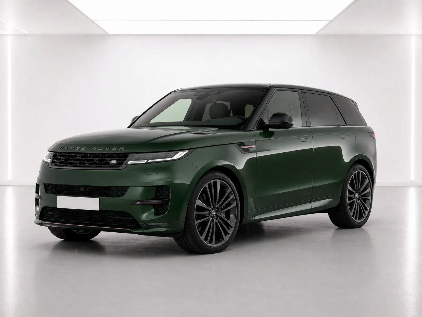 2026 Range Rover Sport Dynamic SE P460e in a white LED showroom