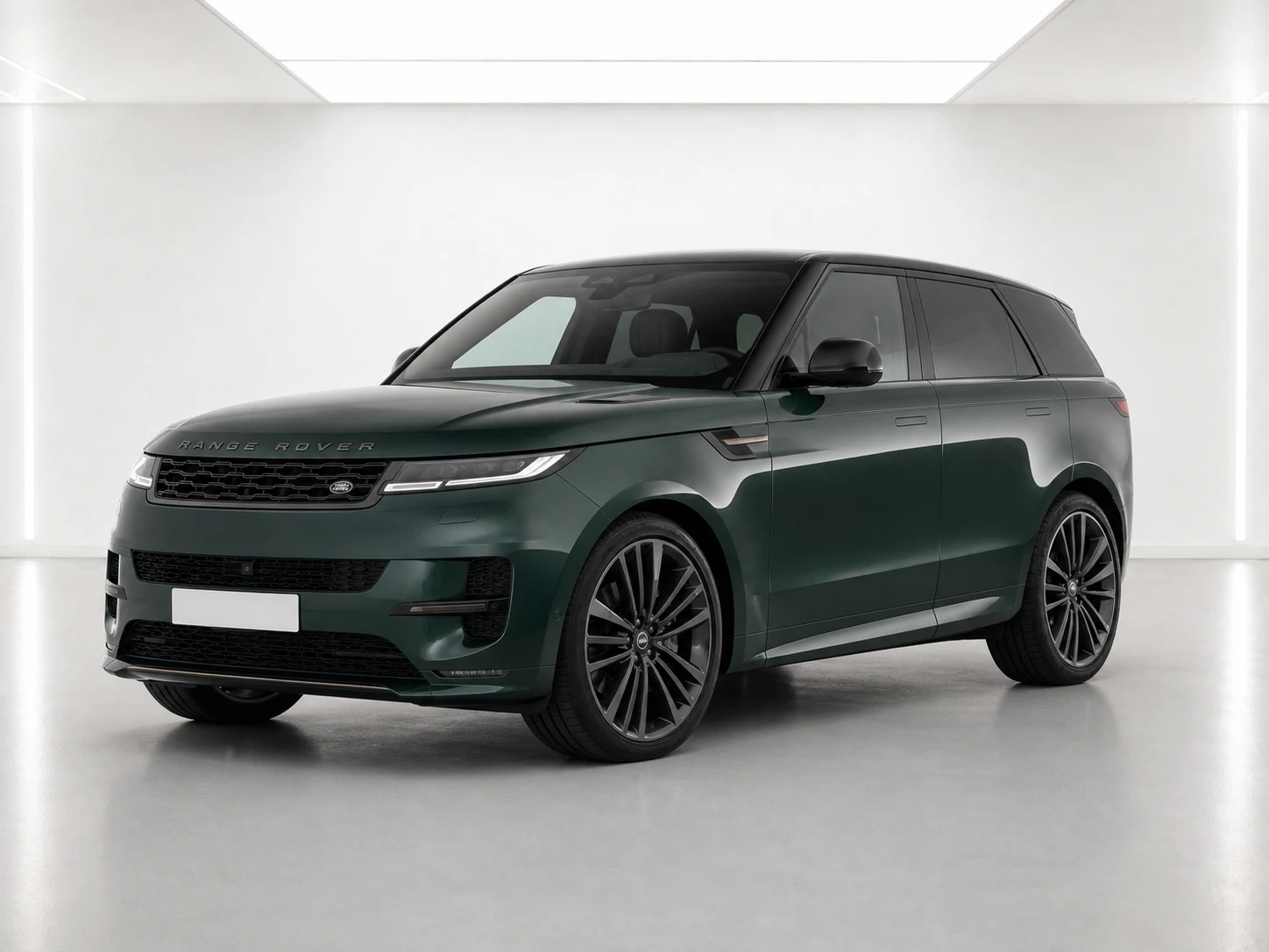 2026 Range Rover Sport Dynamic SE P460e in a white LED showroom