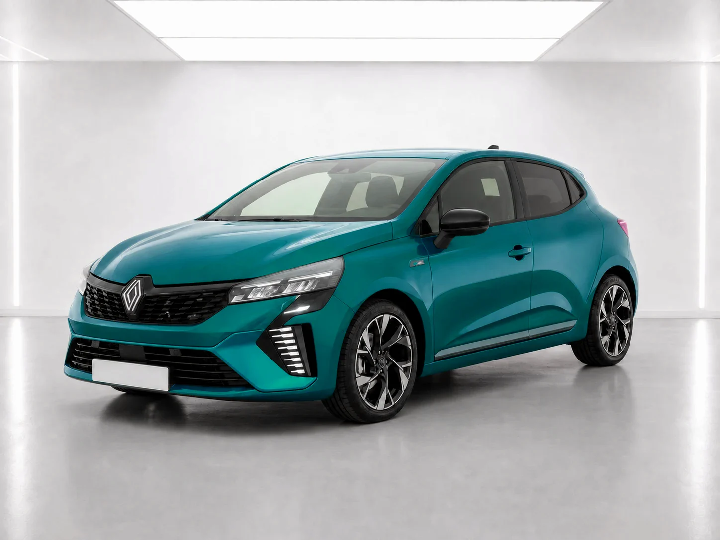 2026 Renault Clio Esprit Alpine full hybrid E-Tech 145 in a white LED showroom