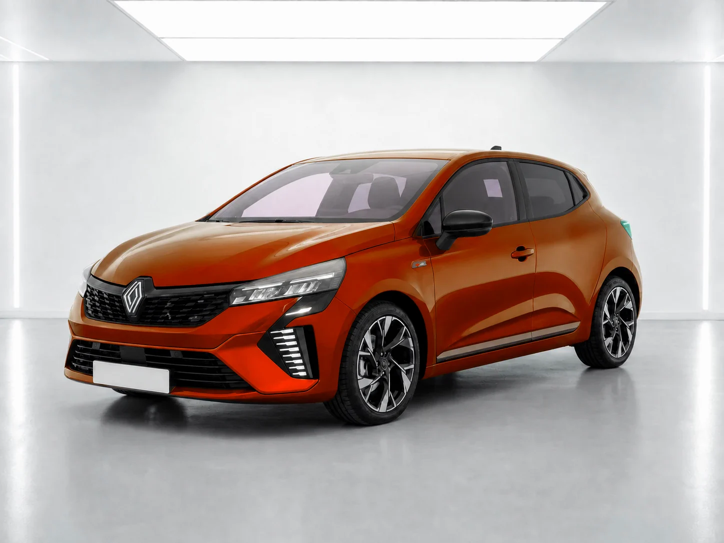 2026 Renault Clio Esprit Alpine full hybrid E-Tech 145 in a white LED showroom