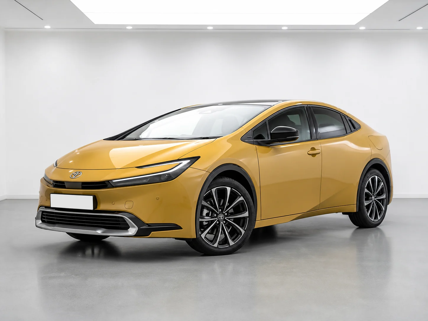 2026 Toyota Prius Plug-in Design in a white LED showroom