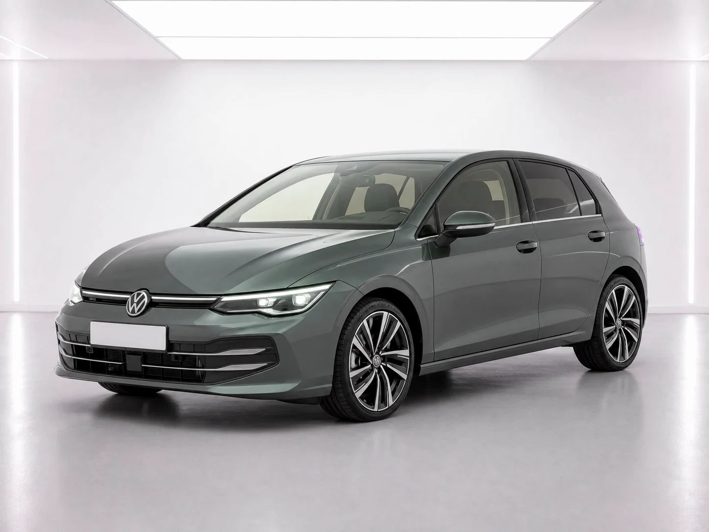 2026 Volkswagen Golf Style eTSI in a white LED showroom