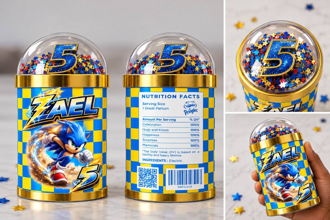 Character theme Personalised Pringles Dome Top