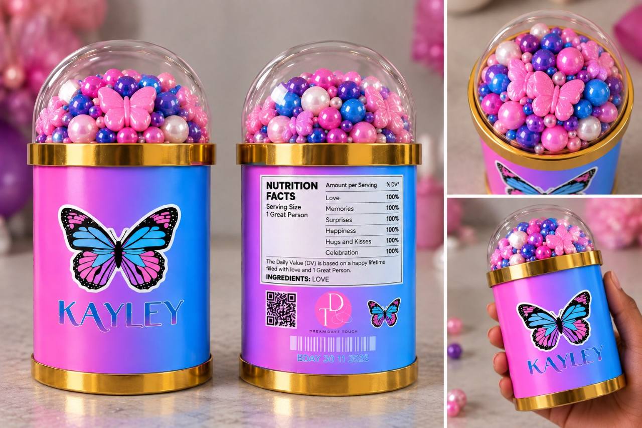 Butterfly Personalised Pringles Dome Top