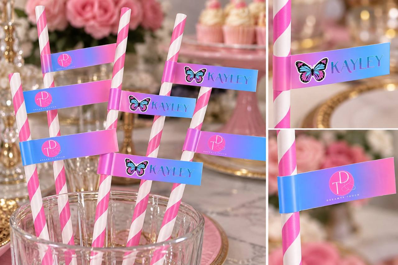 Butterfly Custom Paper Straws