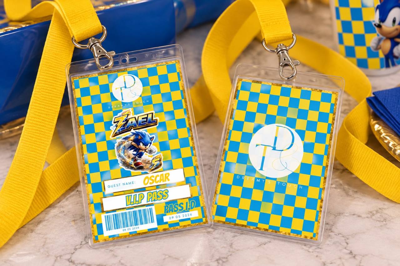 Character theme Personalised VIP Party Pass + Lanyard