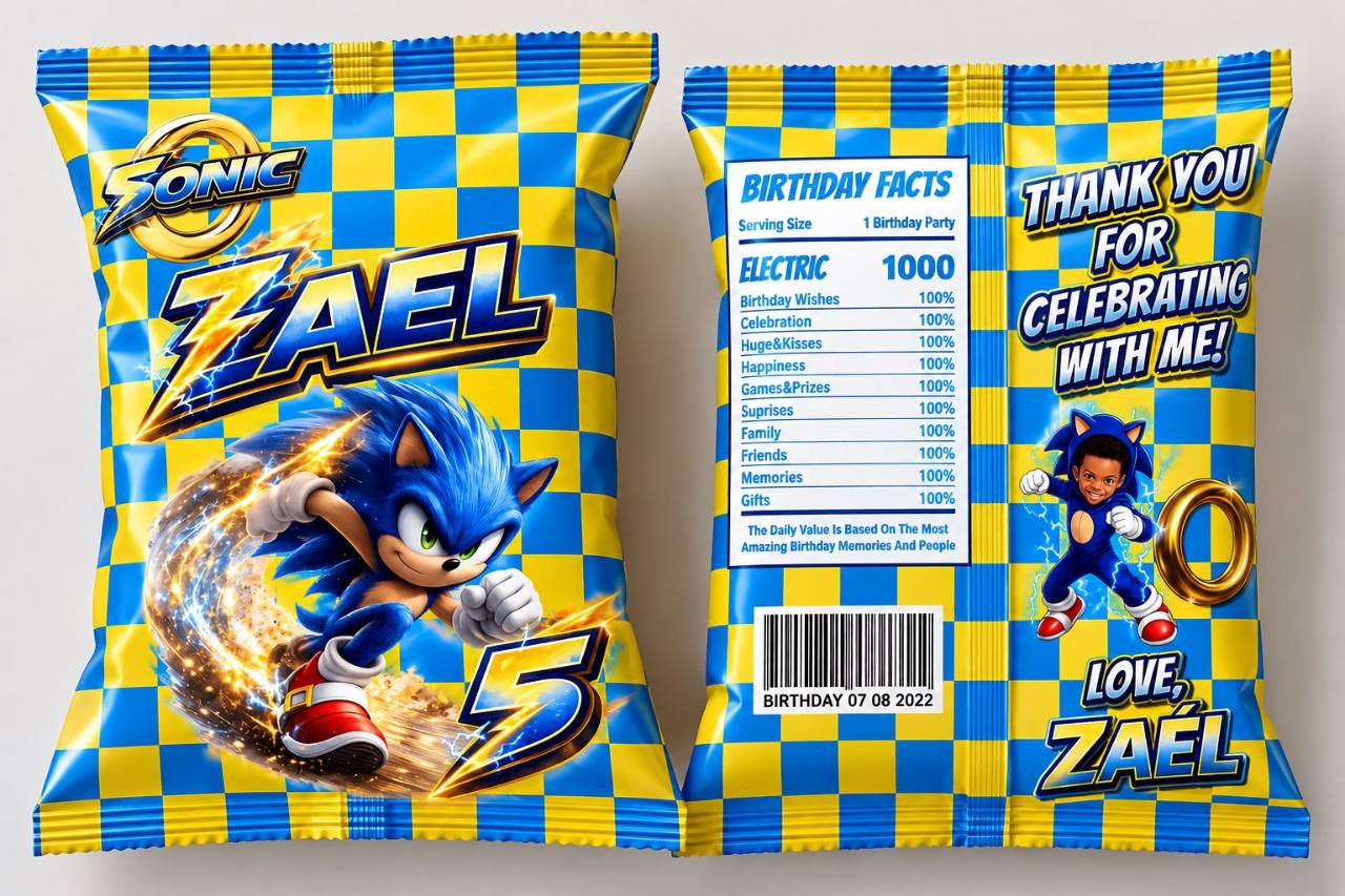 Character theme Personalised Filled Crisp Packet
