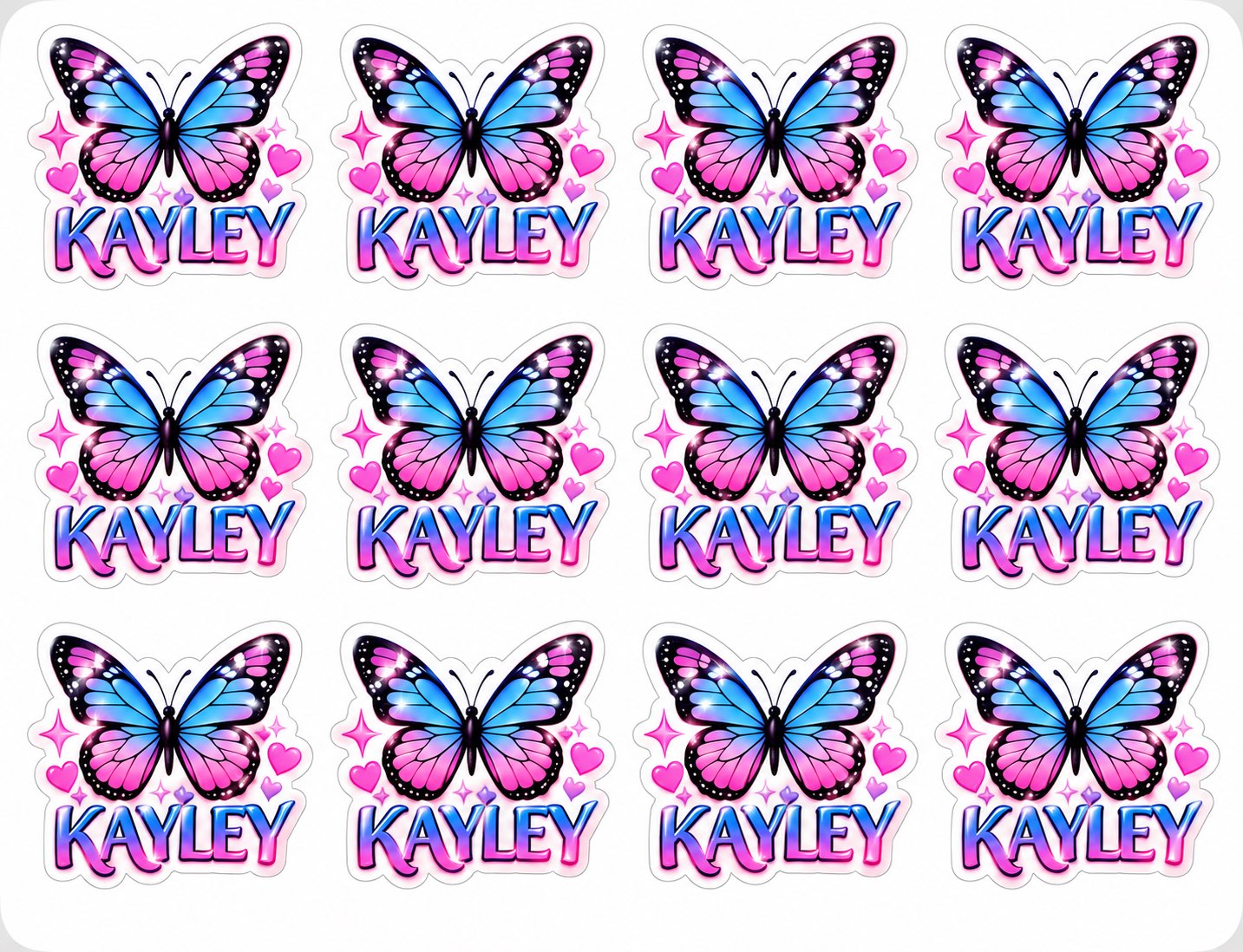 Butterfly Custom Waterproof Sticker Sheet