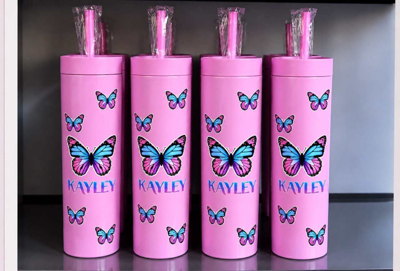 Butterfly Personalised Skinny Tumbler