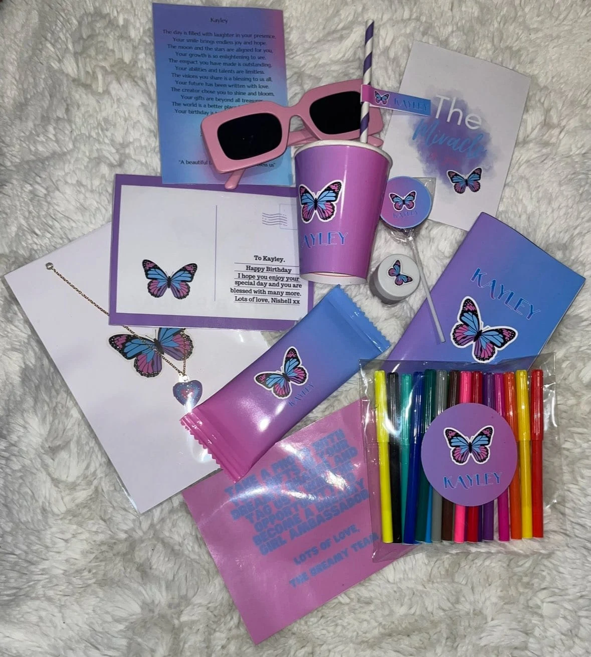 Butterfly personalised gift set